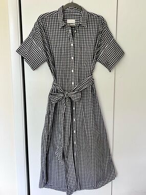 J.Crew Cotton Poplin Gingham Midi Shirtdress Size M